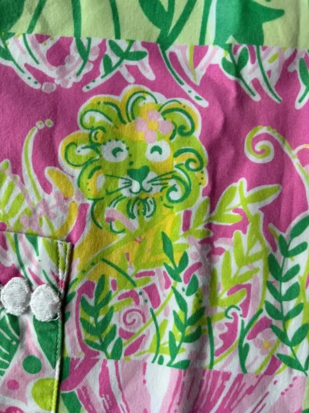 Lilly Pulitzer 3T Toddler Girls Classic Shift Patchwork Dress Lion Tulip Print